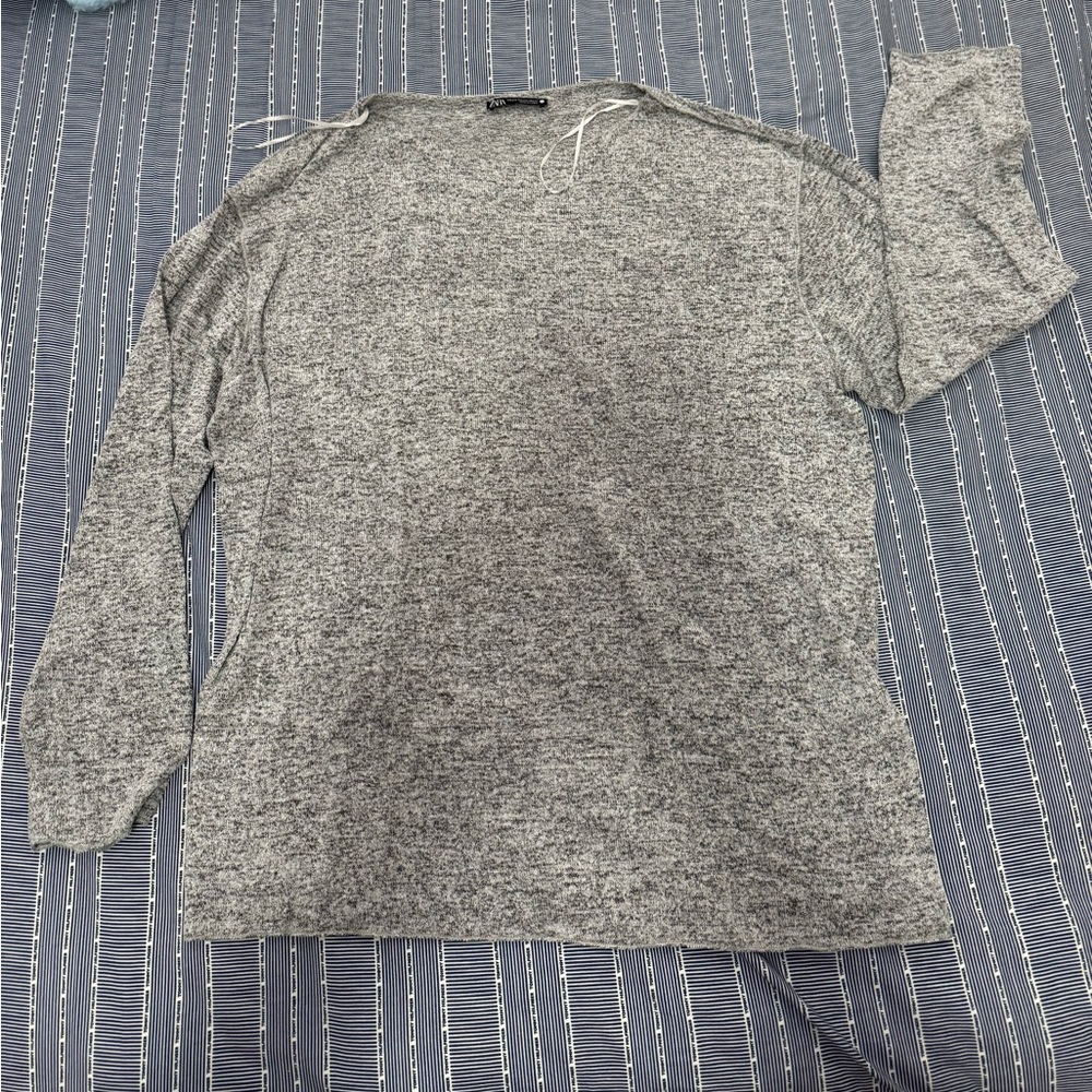 Zara Heather Gray Knit Top